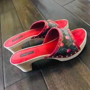 LV cherry clogs